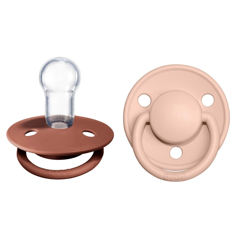 image:imageBIBS Pacifiers De Lux Collection BPAFree Baby Pacifier Made in Denmark Set of 2 IronBaby Blue Color Premium Soothers Size One SizeWoodchuckBlush