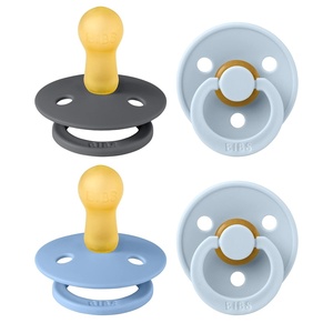 image:imageBIBS Color Pacifiers 4Pack  BPA Free Soother Pacifier  Round Nipple  Natural Rubber Latex  Made in Europe  Size 1836 Months  Sage Glow MixBlue Colors