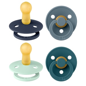 image:imageBIBS Color Pacifiers 4Pack  BPA Free Soother Pacifier  Round Nipple  Natural Rubber Latex  Made in Europe  Size 1836 Months  Sage Glow MixBoy Colors