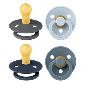 image:imageBIBS Color Pacifiers 4Pack  BPA Free Soother Pacifier  Round Nipple  Natural Rubber Latex  Made in Europe  Size 1836 Months  Sage Glow MixDeep Space Mix