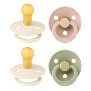 image:imageBIBS Color Pacifiers 4Pack  BPA Free Soother Pacifier  Round Nipple  Natural Rubber Latex  Made in Europe  Size 1836 Months  Sage Glow MixIvory Mix