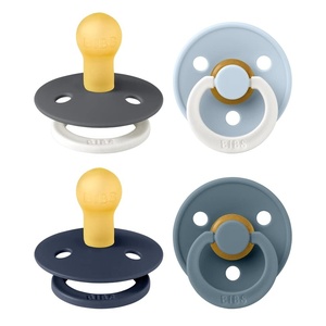 image:imageBIBS Color Pacifiers 4Pack  BPA Free Soother Pacifier  Round Nipple  Natural Rubber Latex  Made in Europe  Size 1836 Months  Sage Glow MixPetrol Glow Mix