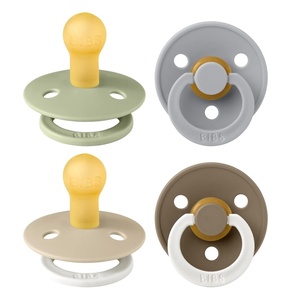 image:imageBIBS Color Pacifiers 4Pack  BPA Free Soother Pacifier  Round Nipple  Natural Rubber Latex  Made in Europe  Size 1836 Months  Sage Glow MixVanilla Glow Mix