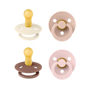image:imageBIBS Color Pacifiers 4Pack  BPA Free Soother Pacifier  Round Nipple  Natural Rubber Latex  Made in Europe  Size 1836 Months  Sage Glow MixVanilla Mix