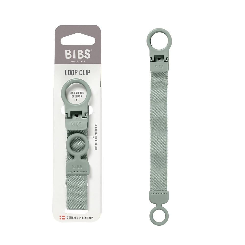 image:imageBIBS Loop Pacifier Clip Sleek Secure OneHanded Operation Fits All BIBS and Most Brands Machine Washable Slim Profile for Comfort Ages 0 Dark OakSage