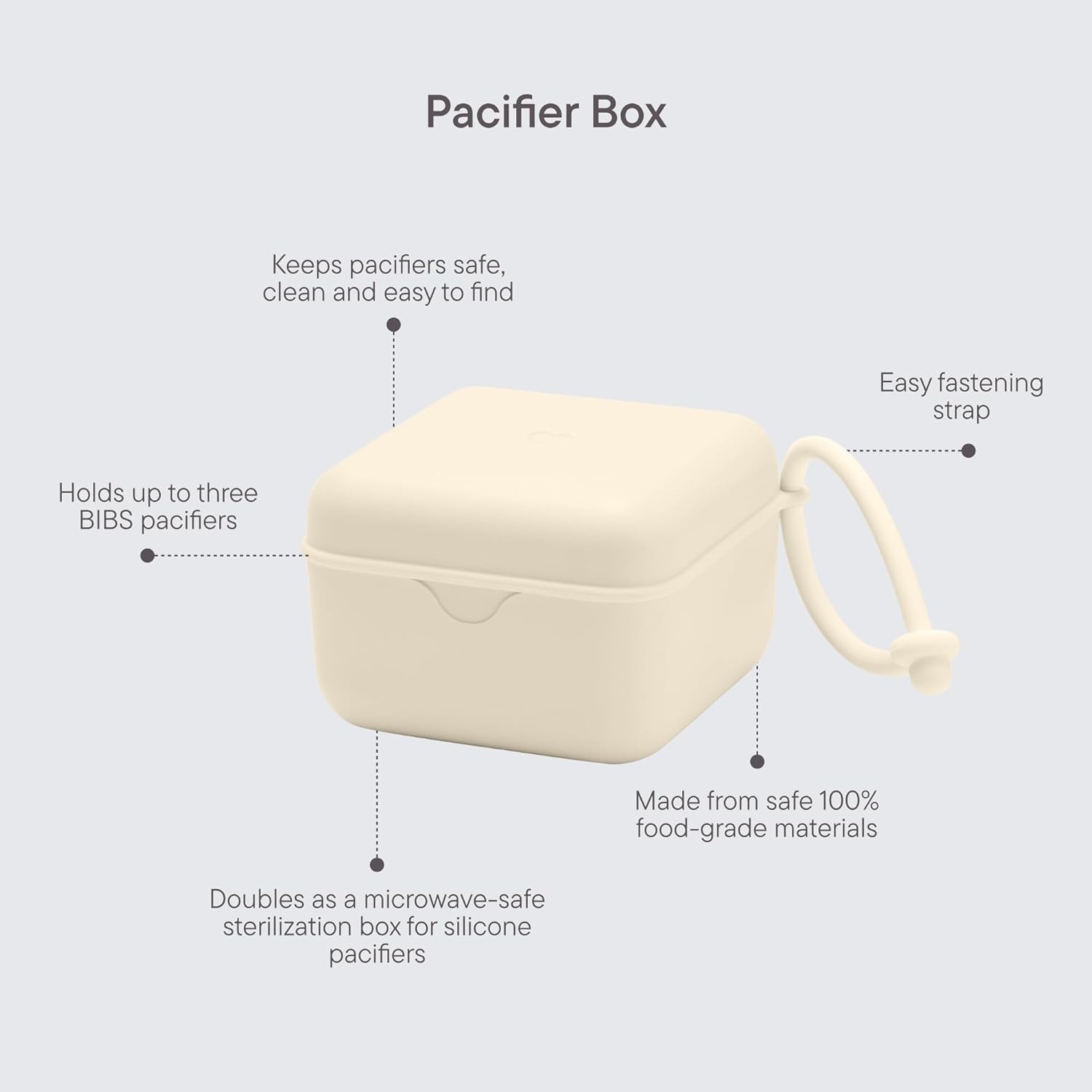 image:imageBIBS Liberty Pacifier Box with Strap Soother Holder and Steriliser case 100 BPA Free FoodGrade Material June Blossom BlushStrawberries and Cream Vanilla