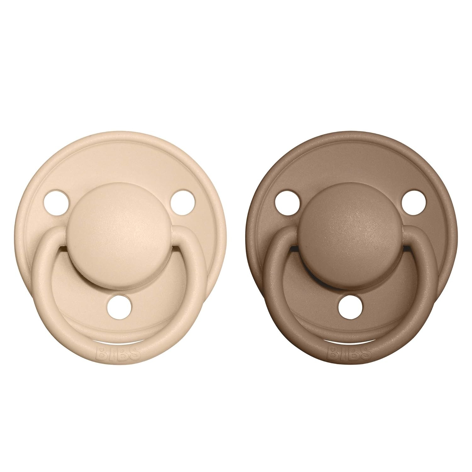 image:imageBIBS Pacifiers OneSize 2Pack Soothers BPAFree Symmetrical Nipple Made in Denmark SandIron De Lux PacifierVanillaDark Oak