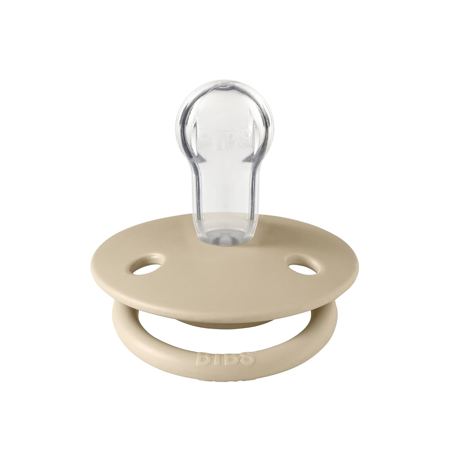 image:imageBIBS Pacifiers OneSize 2Pack Soothers BPAFree Symmetrical Nipple Made in Denmark SandIron De Lux PacifierVanillaPeach