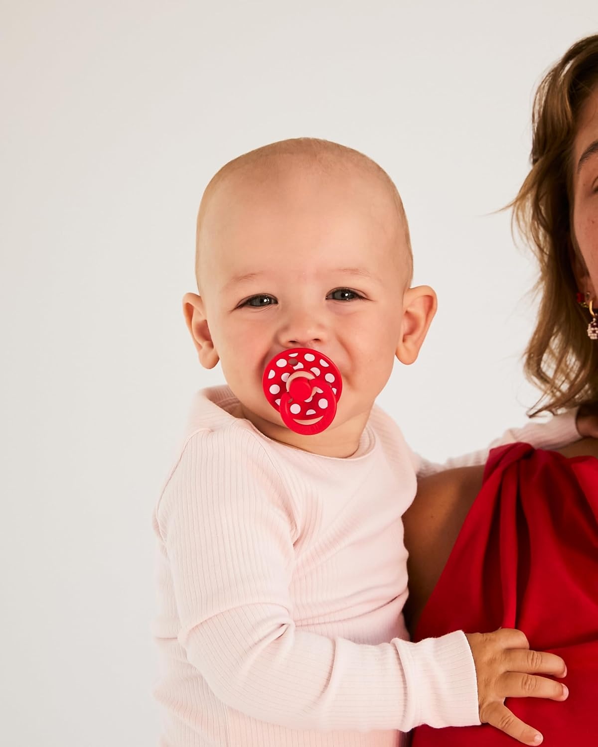 image:imageBIBS Polka Dots Pacifier 2Pack BPA Free Pacifiers with a Round Latex Nipple Made in Scandinavia Size 2 618 Months BlossomCandy AppleBaby Pink Mocha