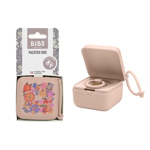 image:imageBIBS Liberty Pacifier Box with Strap Soother Holder and Steriliser case 100 BPA Free FoodGrade Material  June Blossom BlushJune Blossom Blush