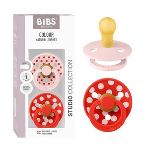 image:imageBIBS Polka Dots Pacifier 2Pack BPA Free Pacifiers with a Round Latex Nipple Made in Scandinavia Size 2 618 Months BlossomCandy AppleBlossom  Candy Apple
