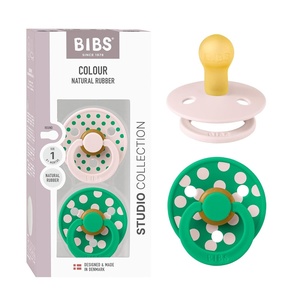 image:imageBIBS Polka Dots Pacifier 2Pack BPA Free Pacifiers with a Round Latex Nipple Made in Scandinavia Size 2 618 Months BlossomCandy ApplePetal  Cactus