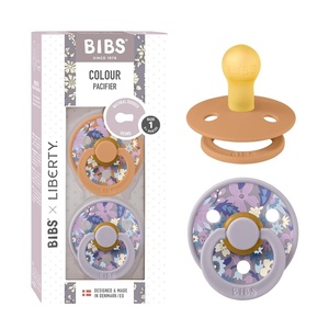 image:imageBiBS Liberty Pacifier 2Pack BPA Free Pacfiers with Natural Latex Round Nipple Made in Scandinavia Size 1 06 Months June Blossom Pumpkin Mix