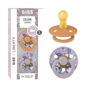 image:imageBiBS Liberty Pacifier 2Pack BPA Free Pacfiers with Natural Latex Round Nipple Made in Scandinavia Size 2 618 Months June Blossom Pumpkin Mix