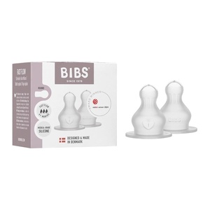 image:imageBIBS Bottle Nipple 2Pack AntiColic Extra Nipples for BIBS Baby Bottles Round Nipple  Silicone Medium FlowFast Flow  Silicone