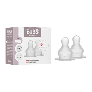 image:imageBIBS Bottle Nipple 2Pack AntiColic Extra Nipples for BIBS Baby Bottles Round Nipple  Silicone Medium FlowMedium Flow  Silicone