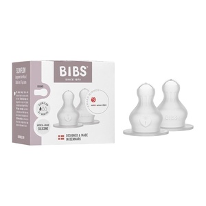 image:imageBIBS Bottle Nipple 2Pack AntiColic Extra Nipples for BIBS Baby Bottles Round Nipple  Silicone Medium FlowSlow Flow  Silicone